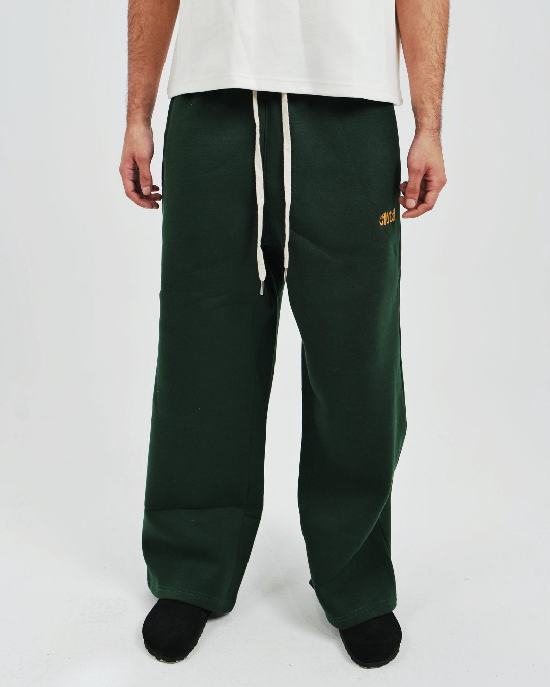 Unisex Grey Cotton Sweatpants - High Waist, Loose Fit