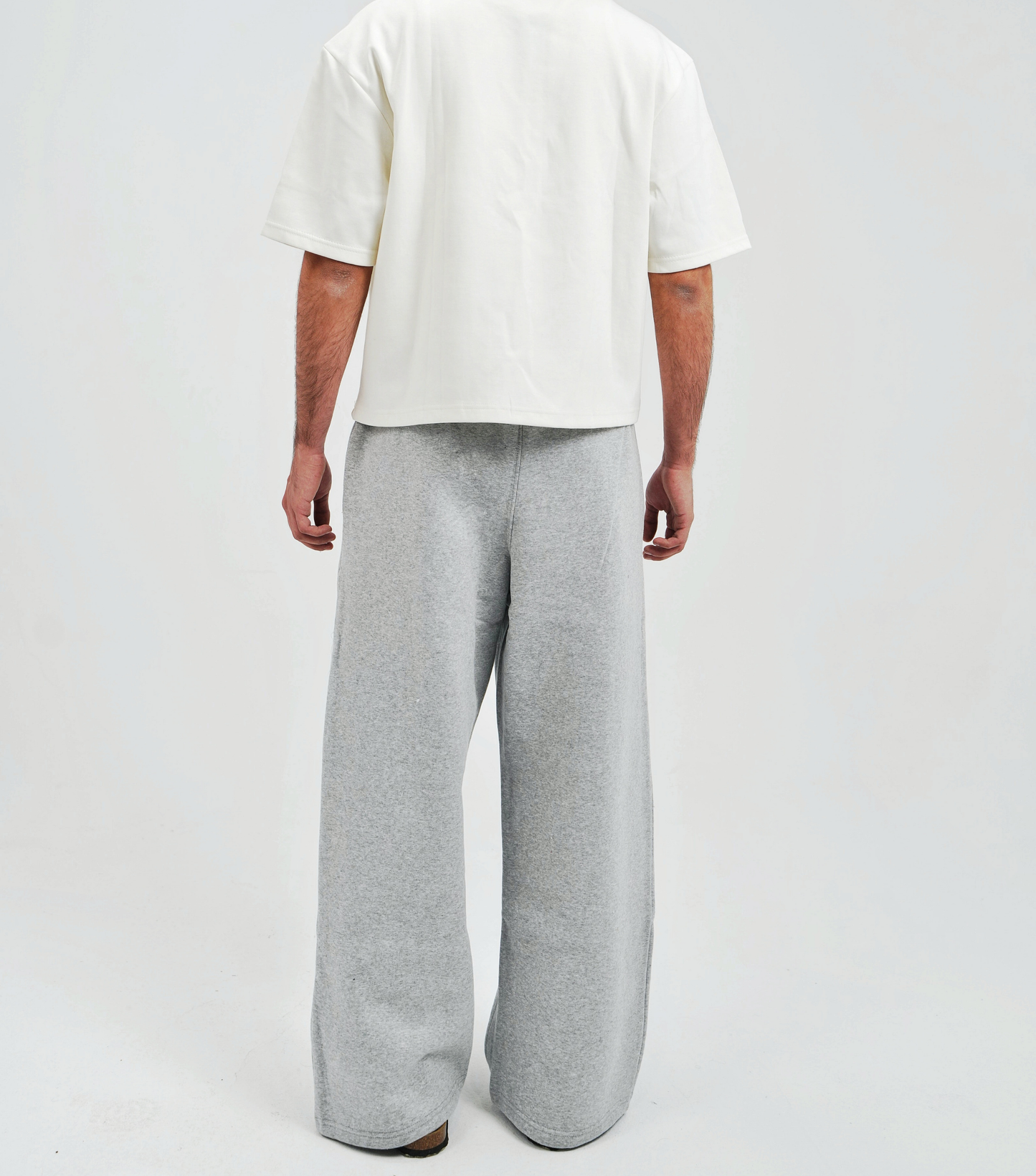 Unisex Grey Cotton Sweatpants - High Waist, Loose Fit