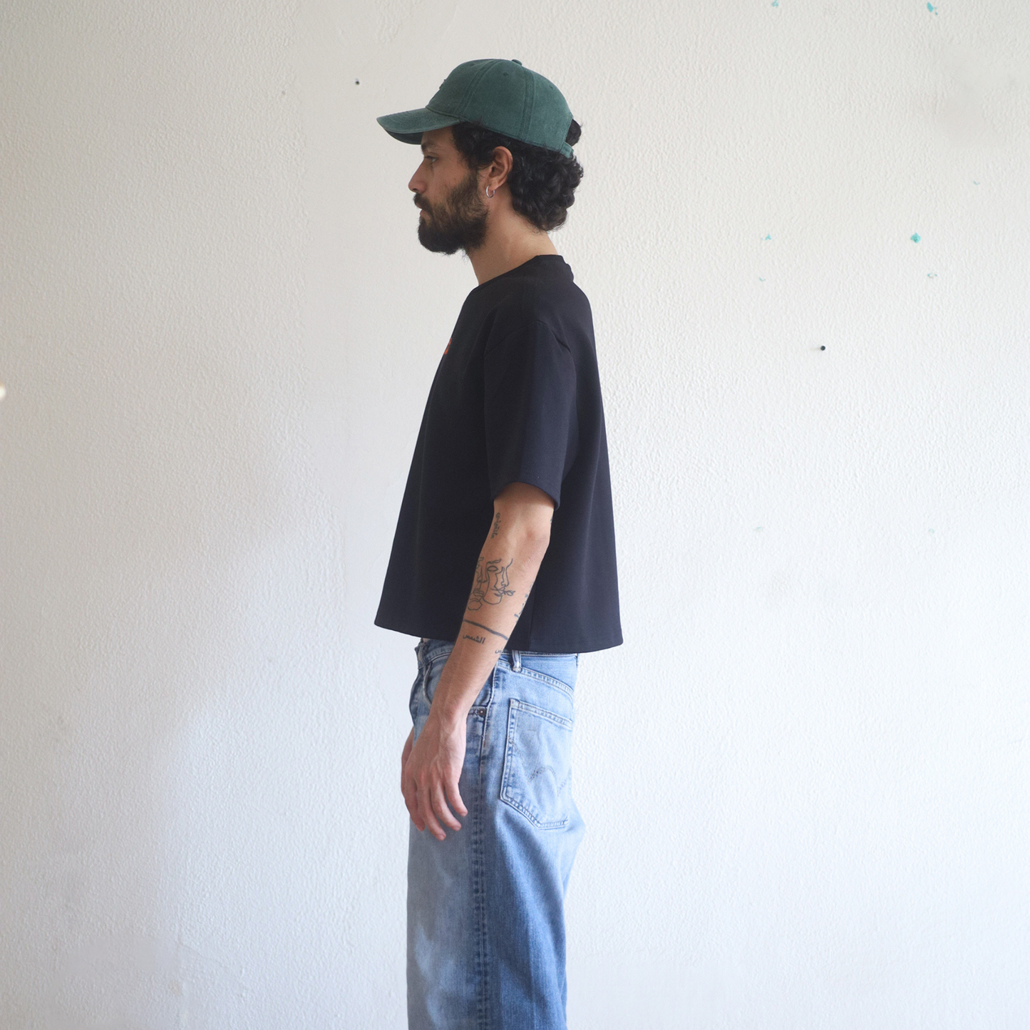 Boxy Cropped Tee - Black