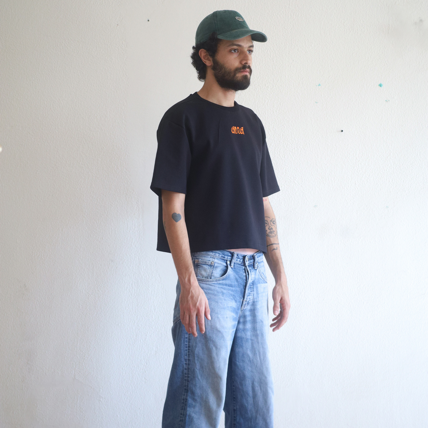 Boxy Cropped Tee - Black