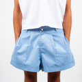 Boxer Pleated Shorts - Sky Blue
