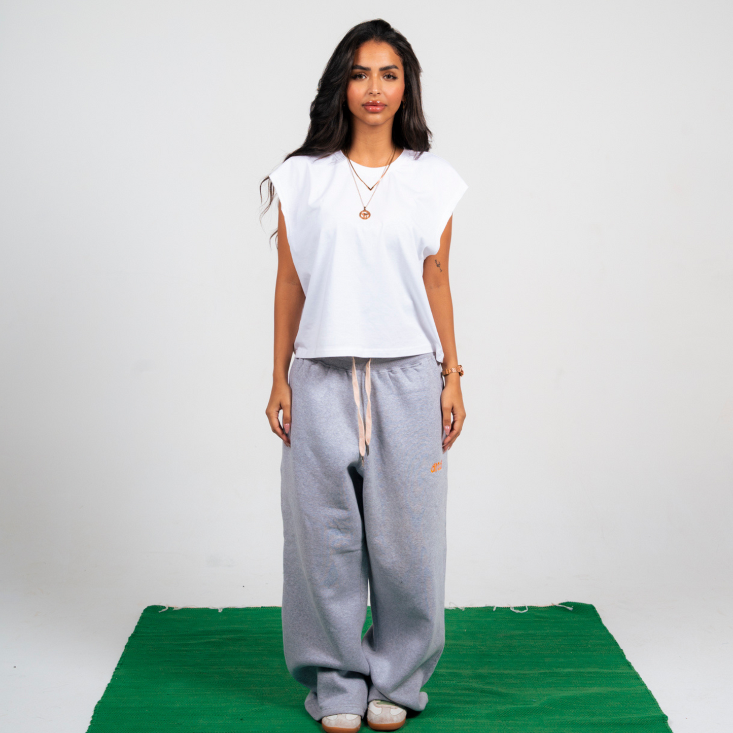 Unisex Grey Cotton Sweatpants - High Waist, Loose Fit