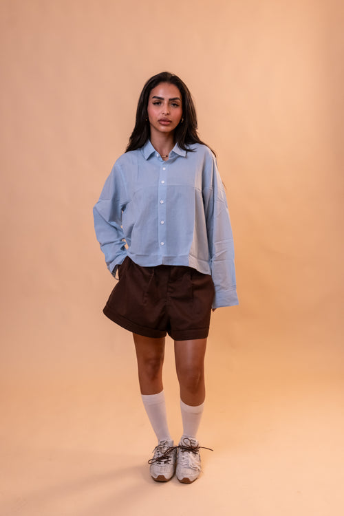 Boxer Pleated Shorts - Brown