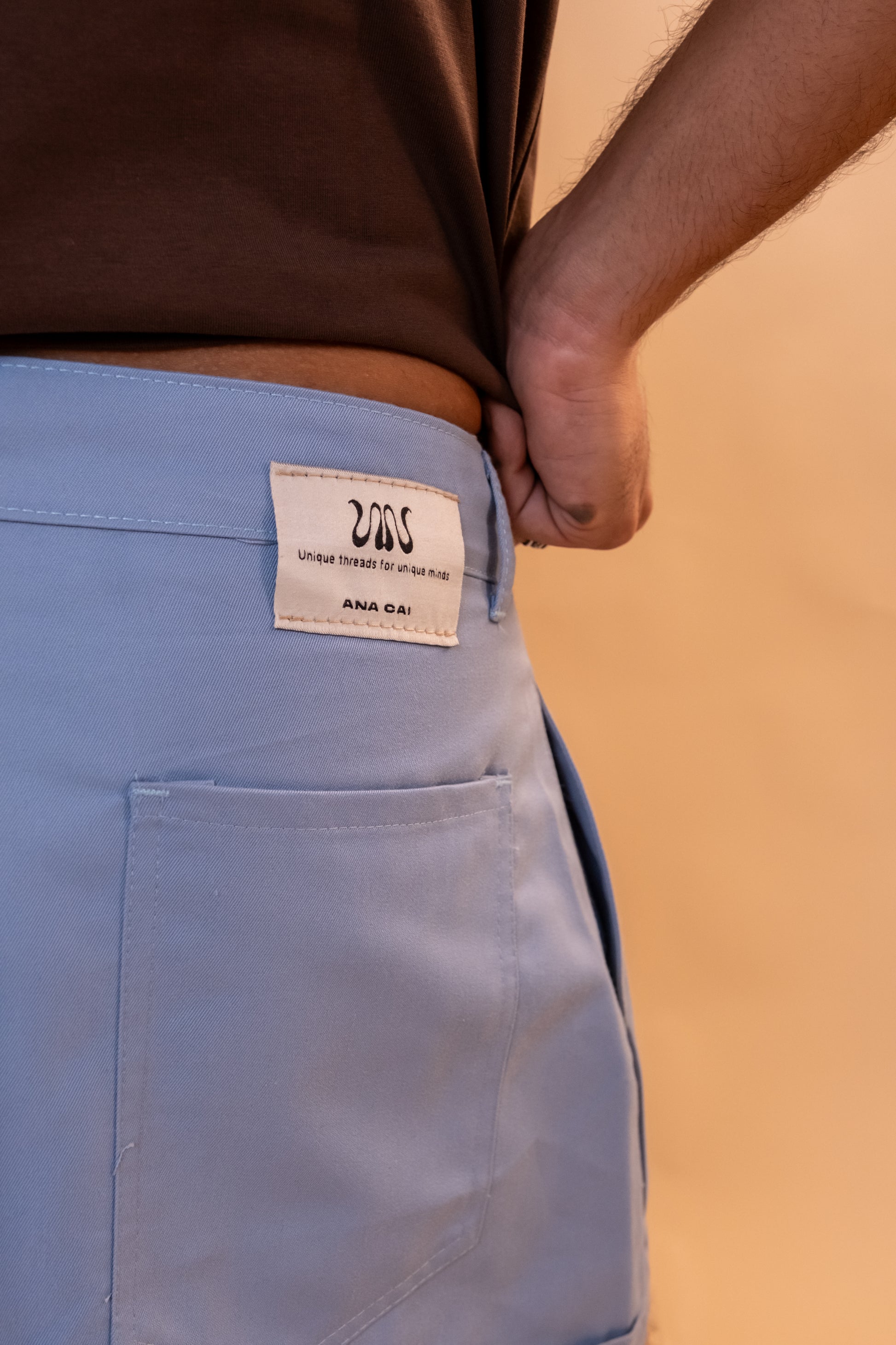 Boxer Pleated Shorts - Sky Blue