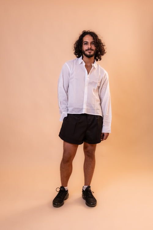 Boxer Pleated Shorts - Black