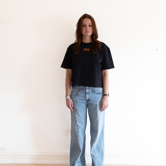 Boxy Cropped Tee - Black