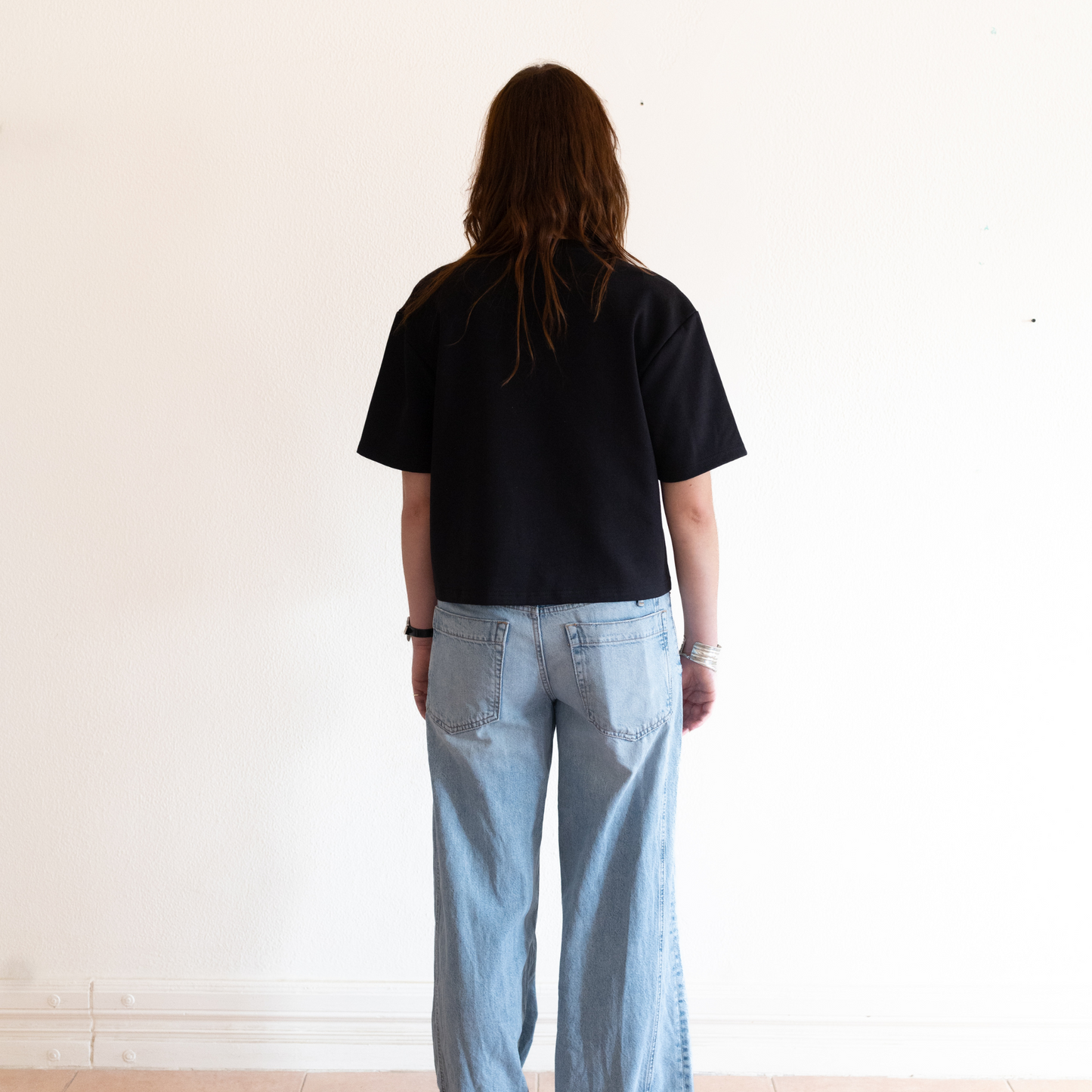 Boxy Cropped Tee - Black