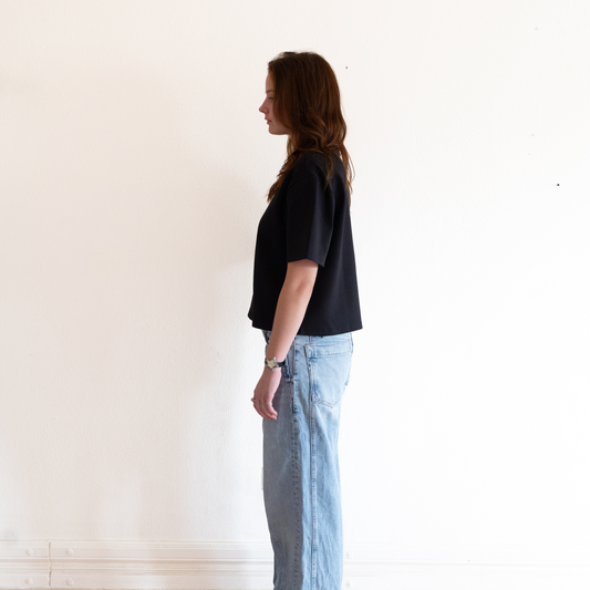 Boxy Cropped Tee - Black