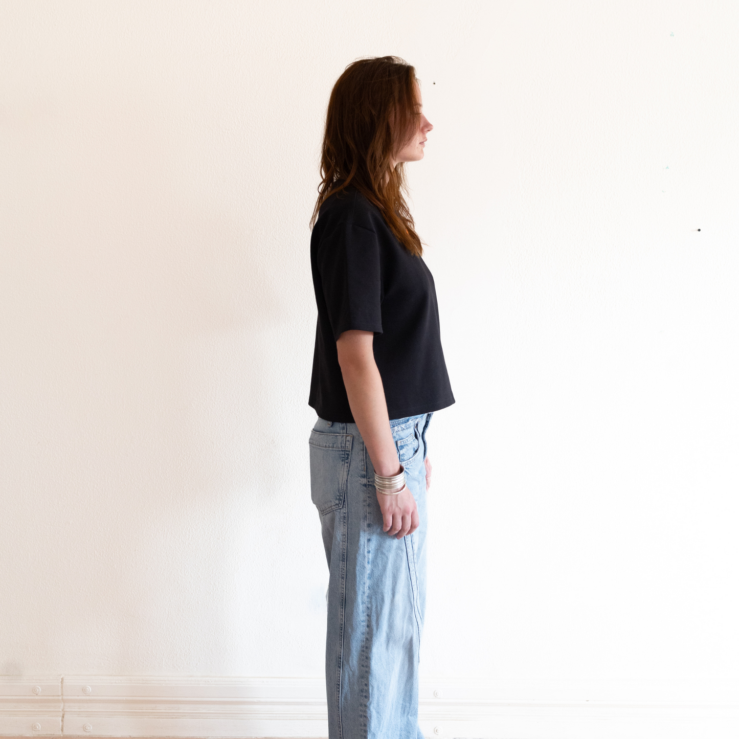 Boxy Cropped Tee - Black