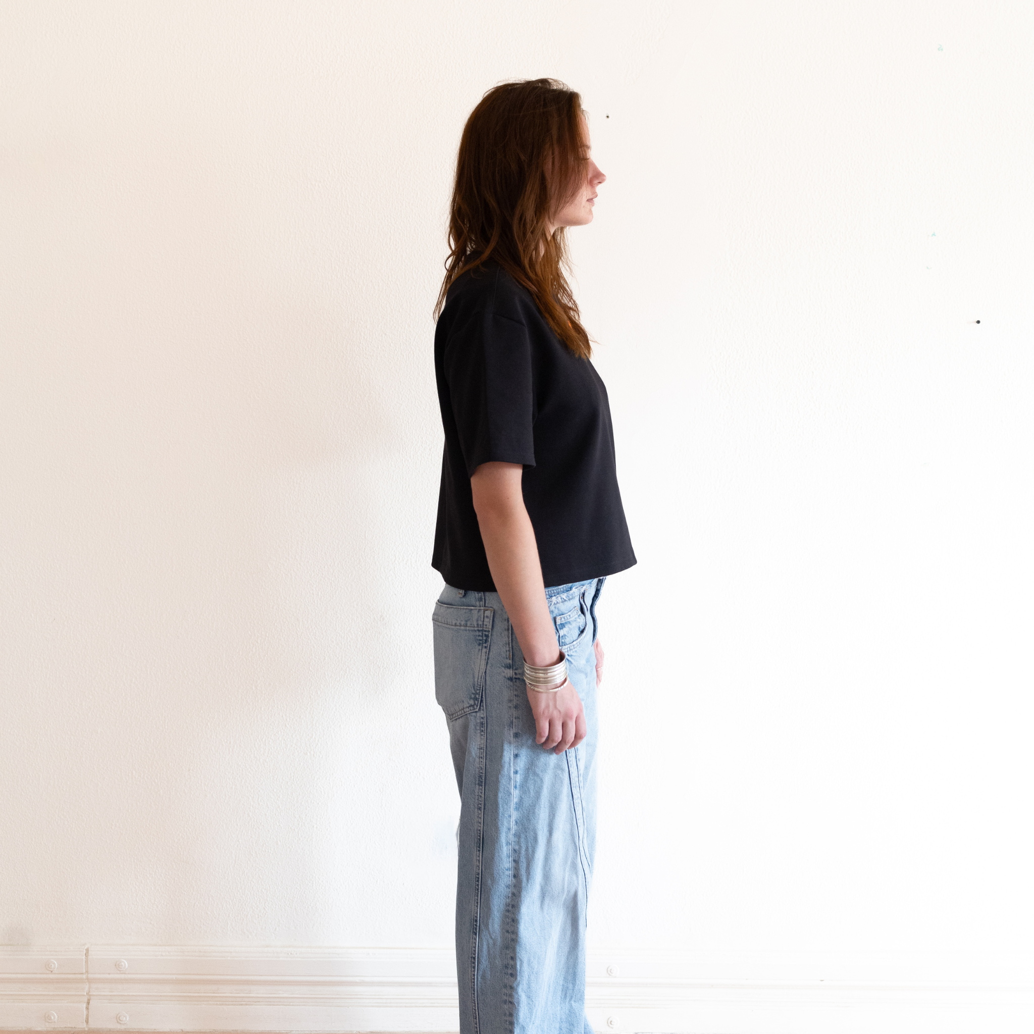 Boxy Cropped Tee - Black