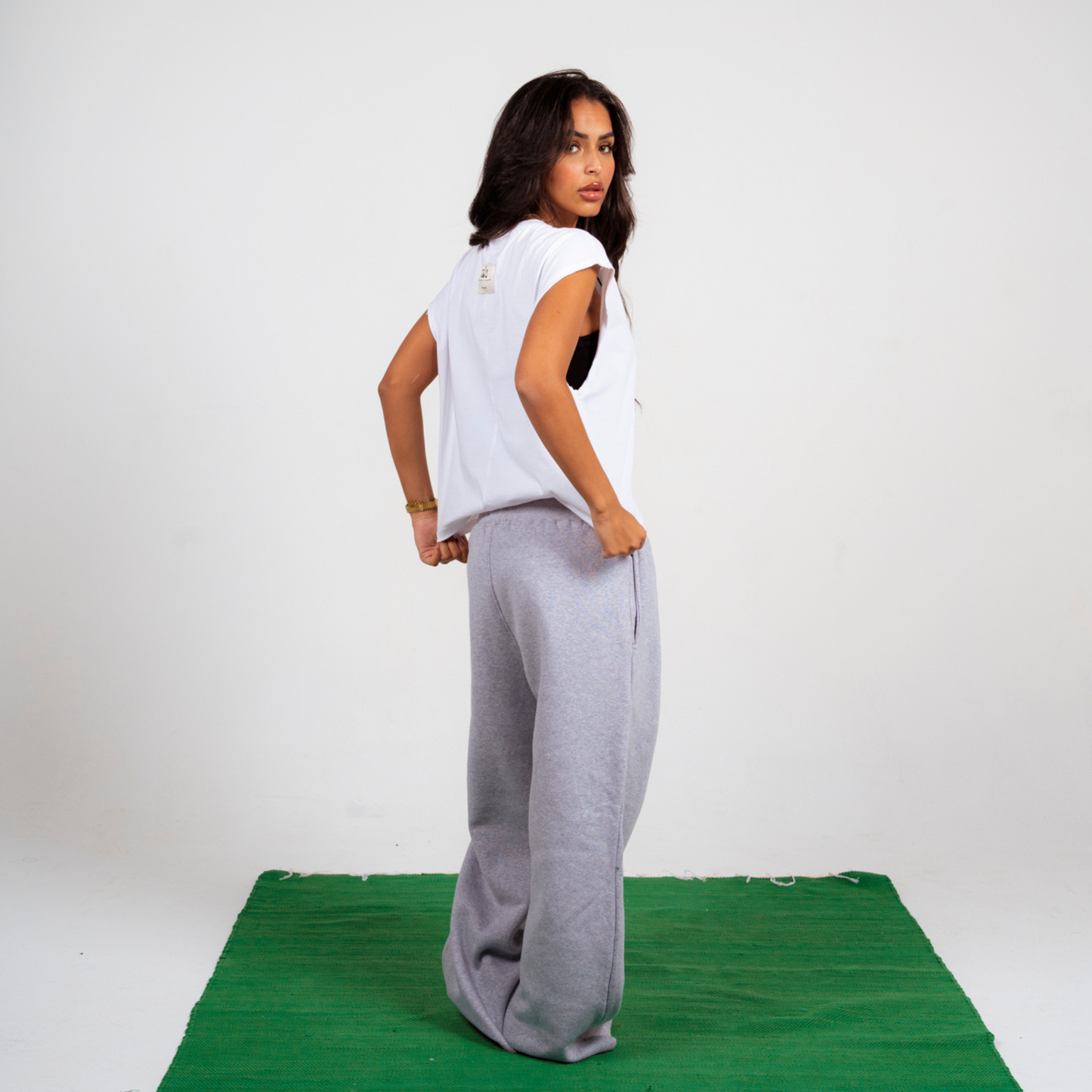 Unisex Grey Cotton Sweatpants - High Waist, Loose Fit
