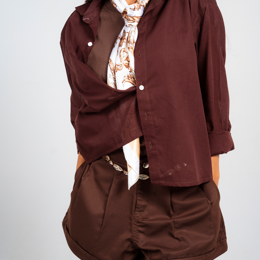 Boxer Pleated Shorts - Brown