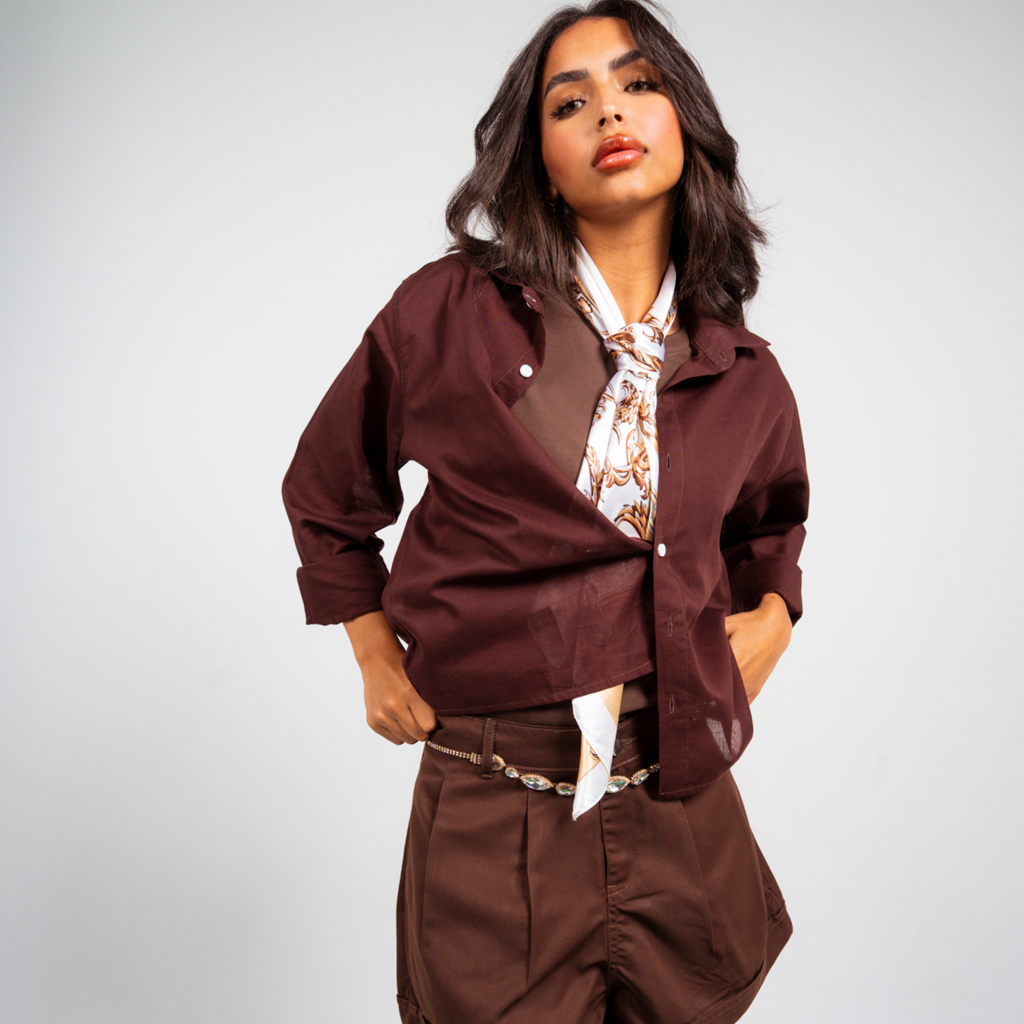 Boxer Pleated Shorts - Brown