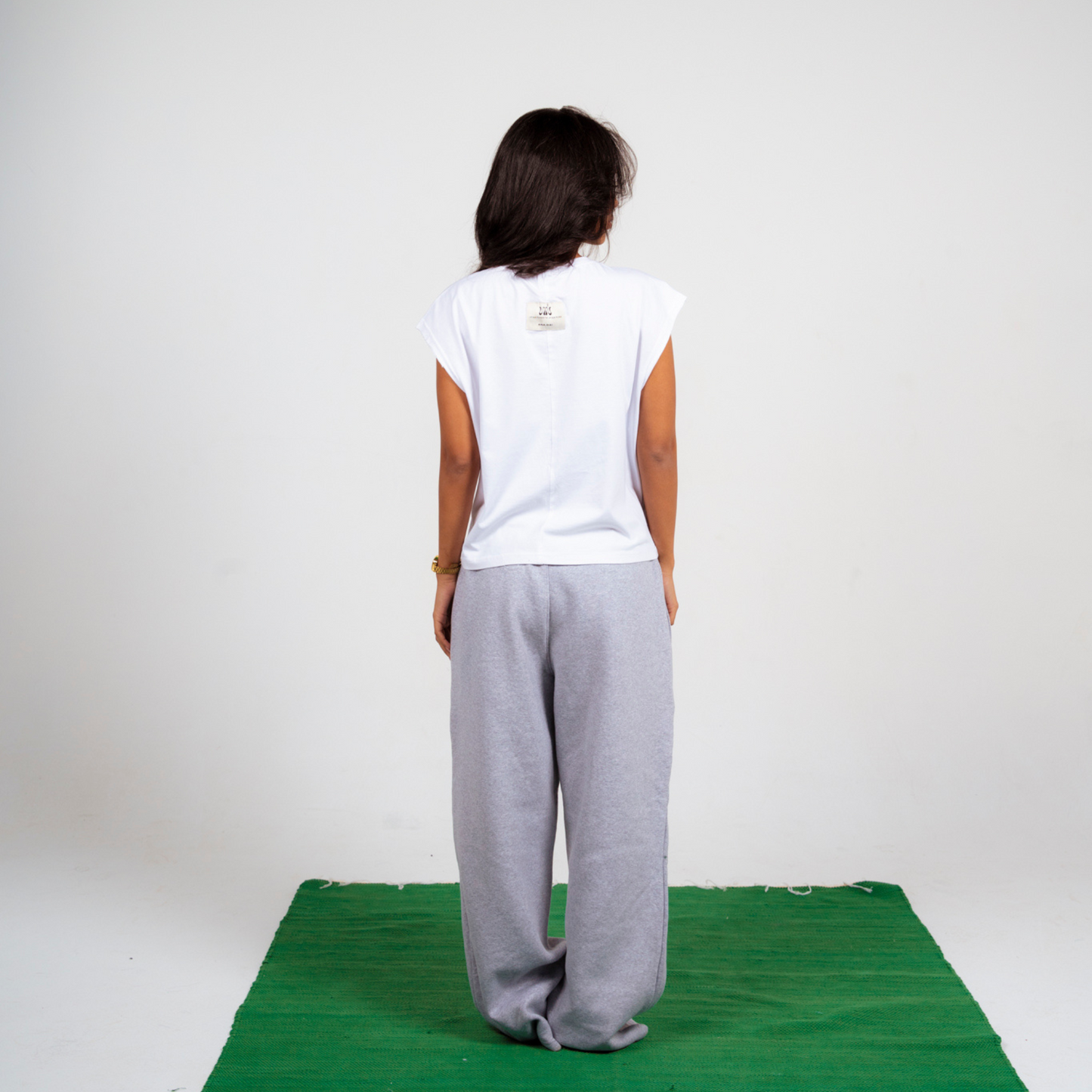 Unisex Grey Cotton Sweatpants - High Waist, Loose Fit