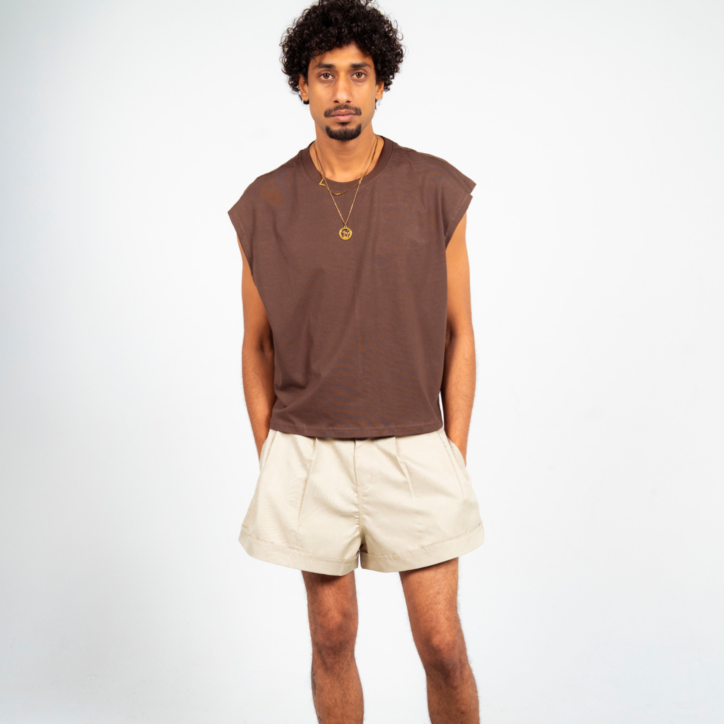 Boxy Tank Top - Brown