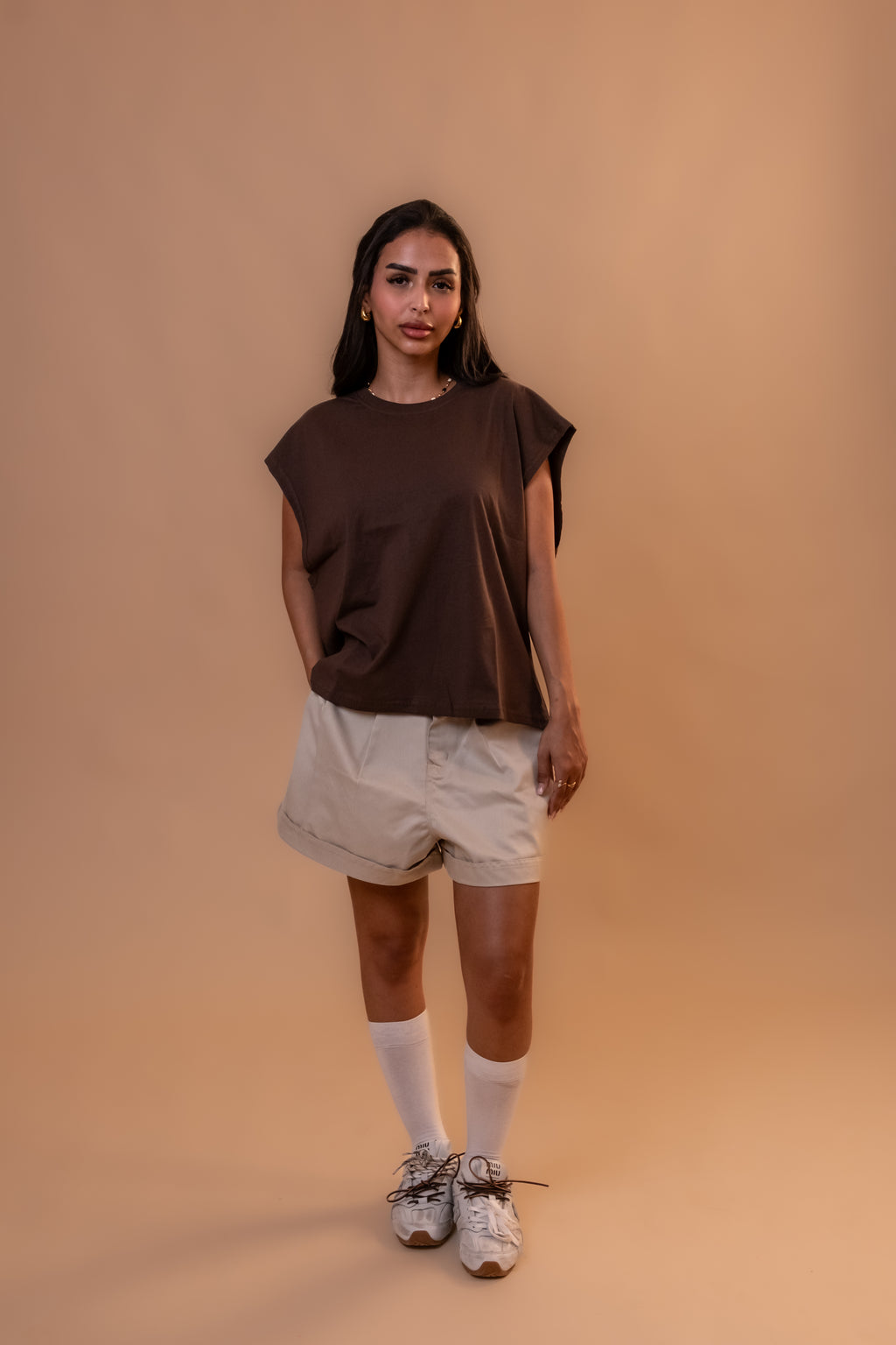 Boxy Tank Top - Brown