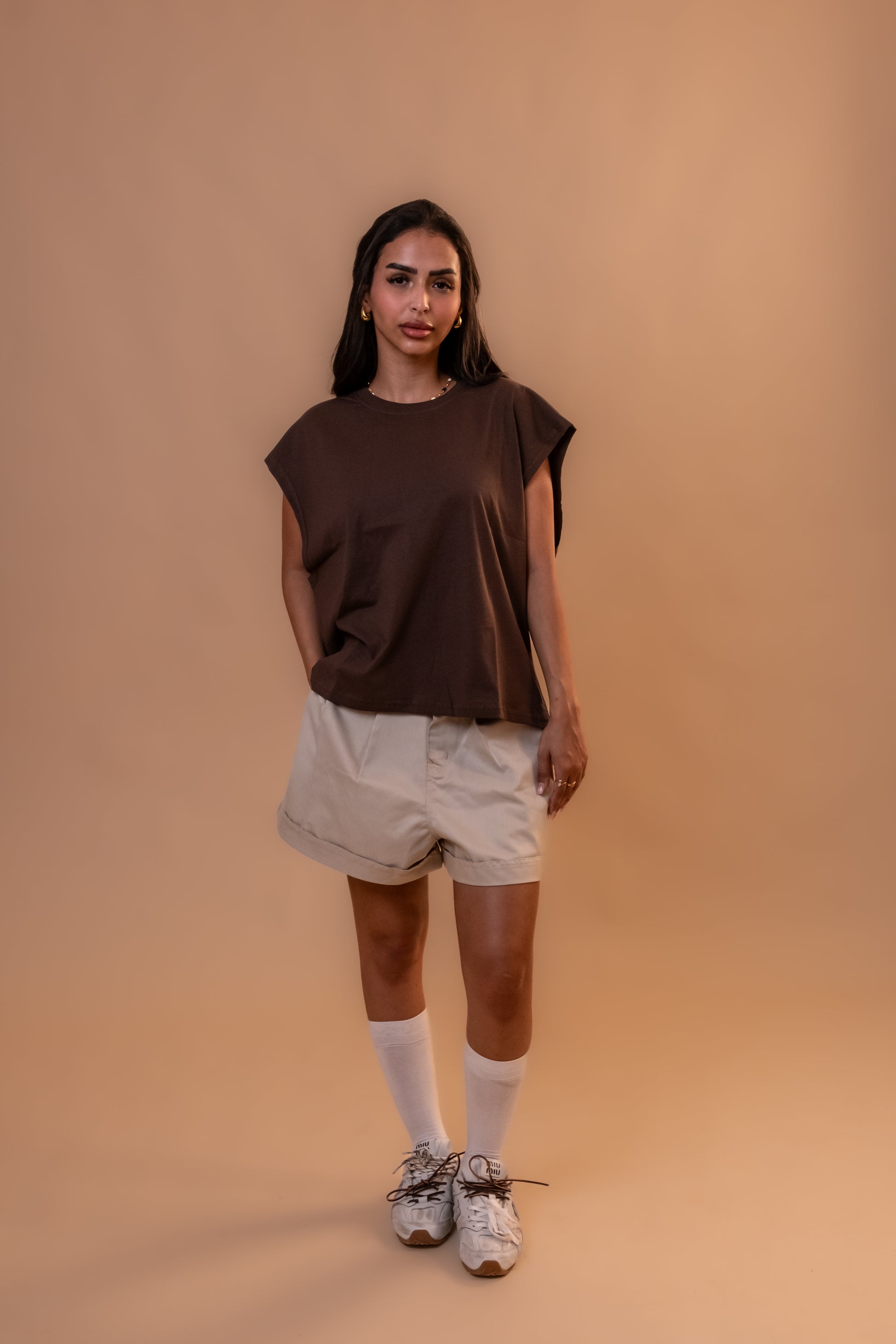 Boxy Tank Top - Brown