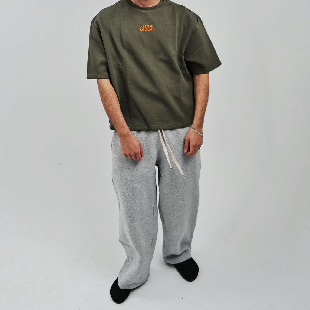 Unisex Grey Cotton Sweatpants - High Waist, Loose Fit